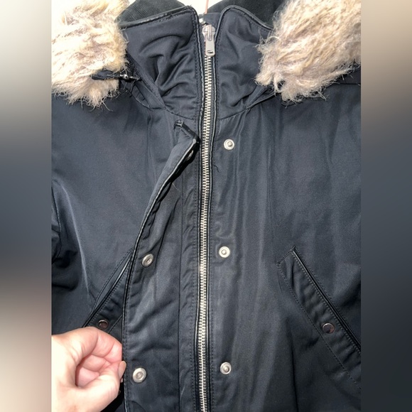 Zara Black Removable Hoodie Winter Jacket Coat, Size S - Picture 2 of 6